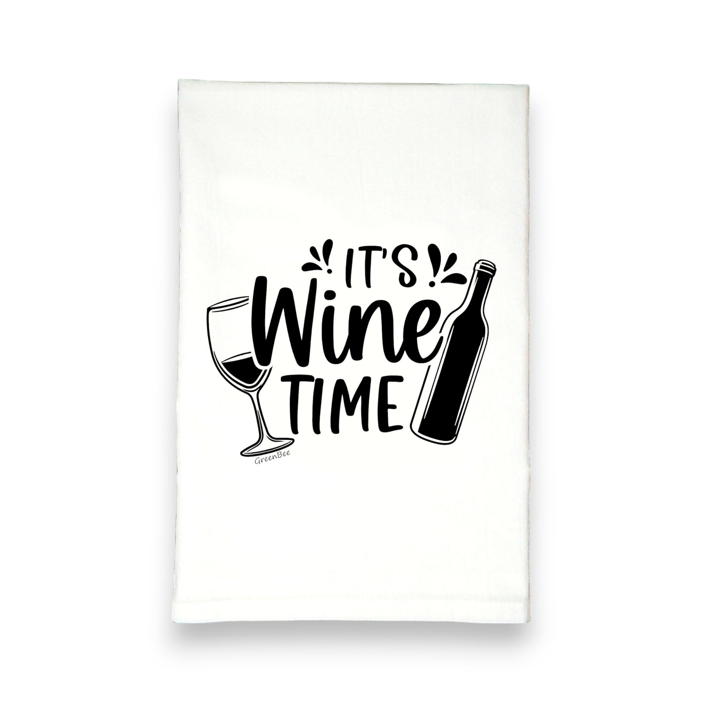 its wine time kitchen tea towel