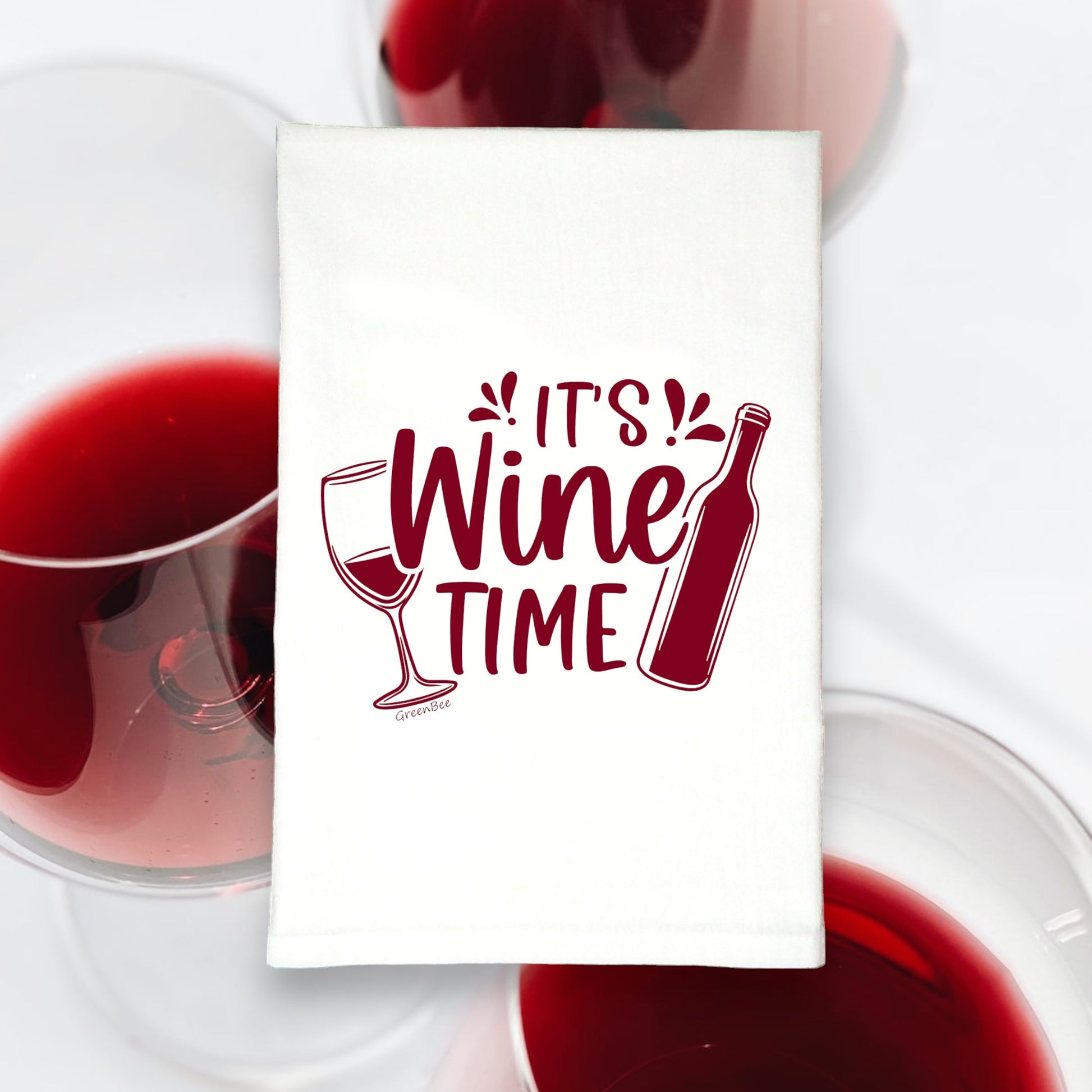 its wine time kitchen tea towel