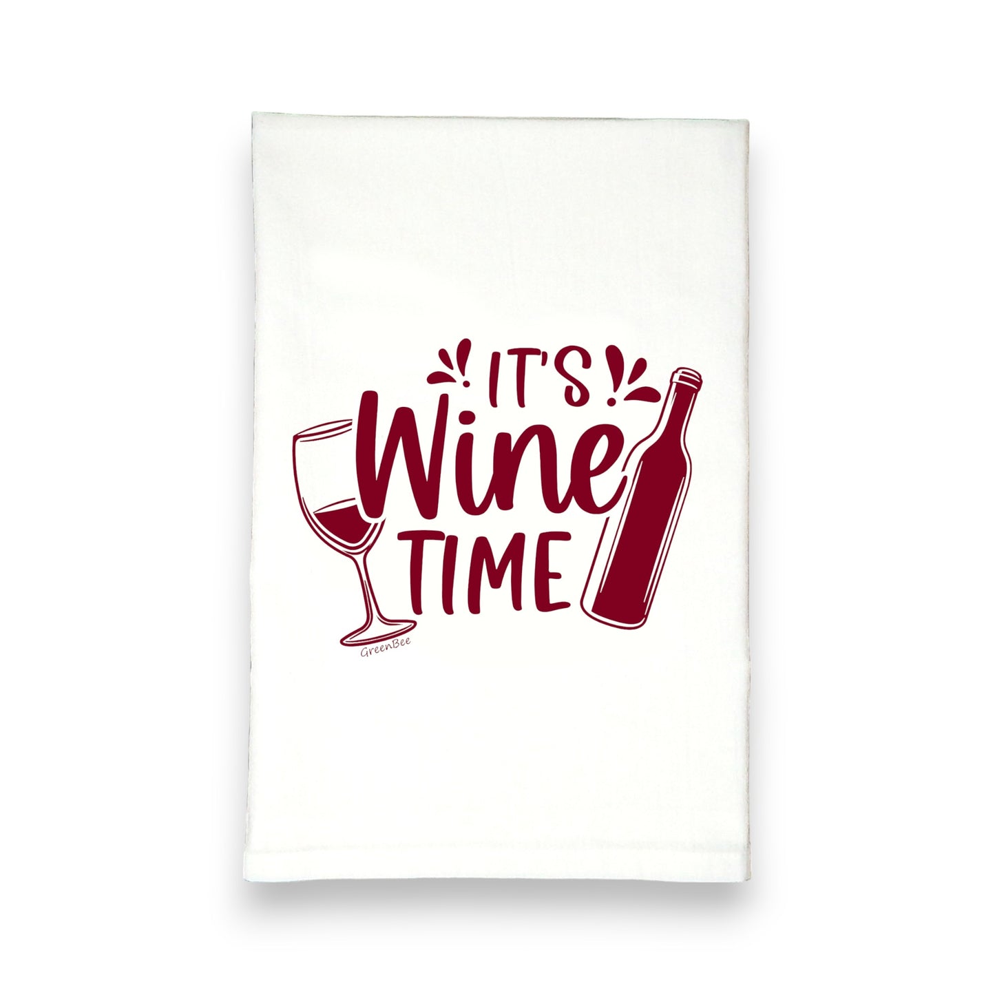 its wine time kitchen tea towel