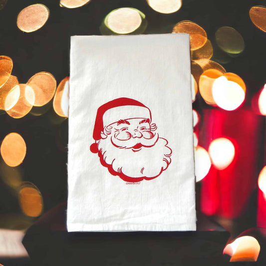 retro vintage 1950s Santa kitchen tea towel