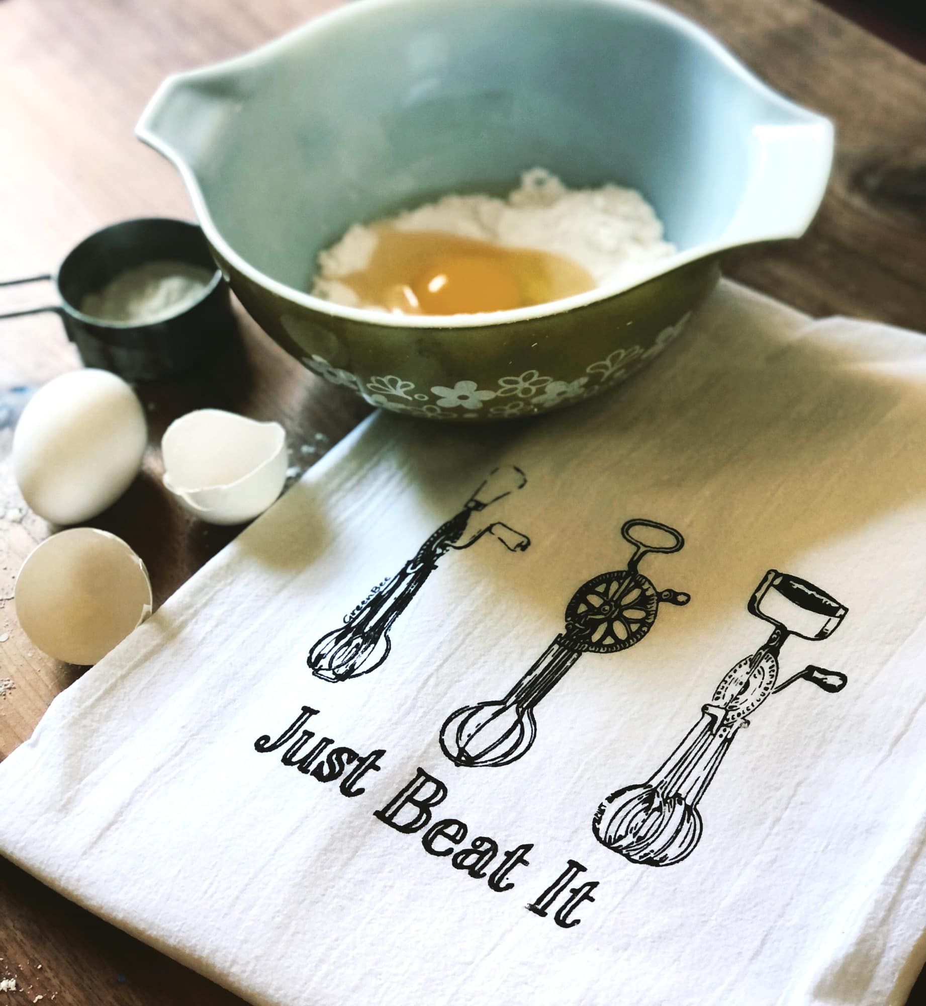 just beat it kitchen tea towel