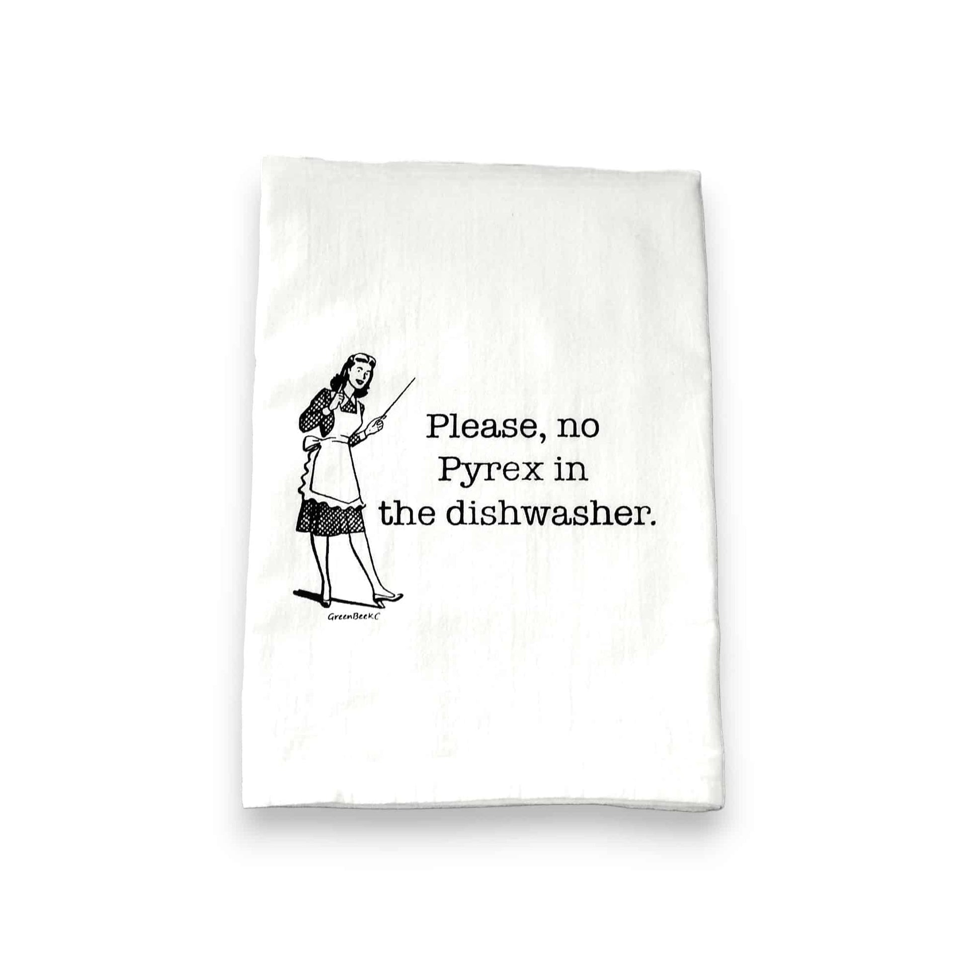 pyrex kitchen tea towel