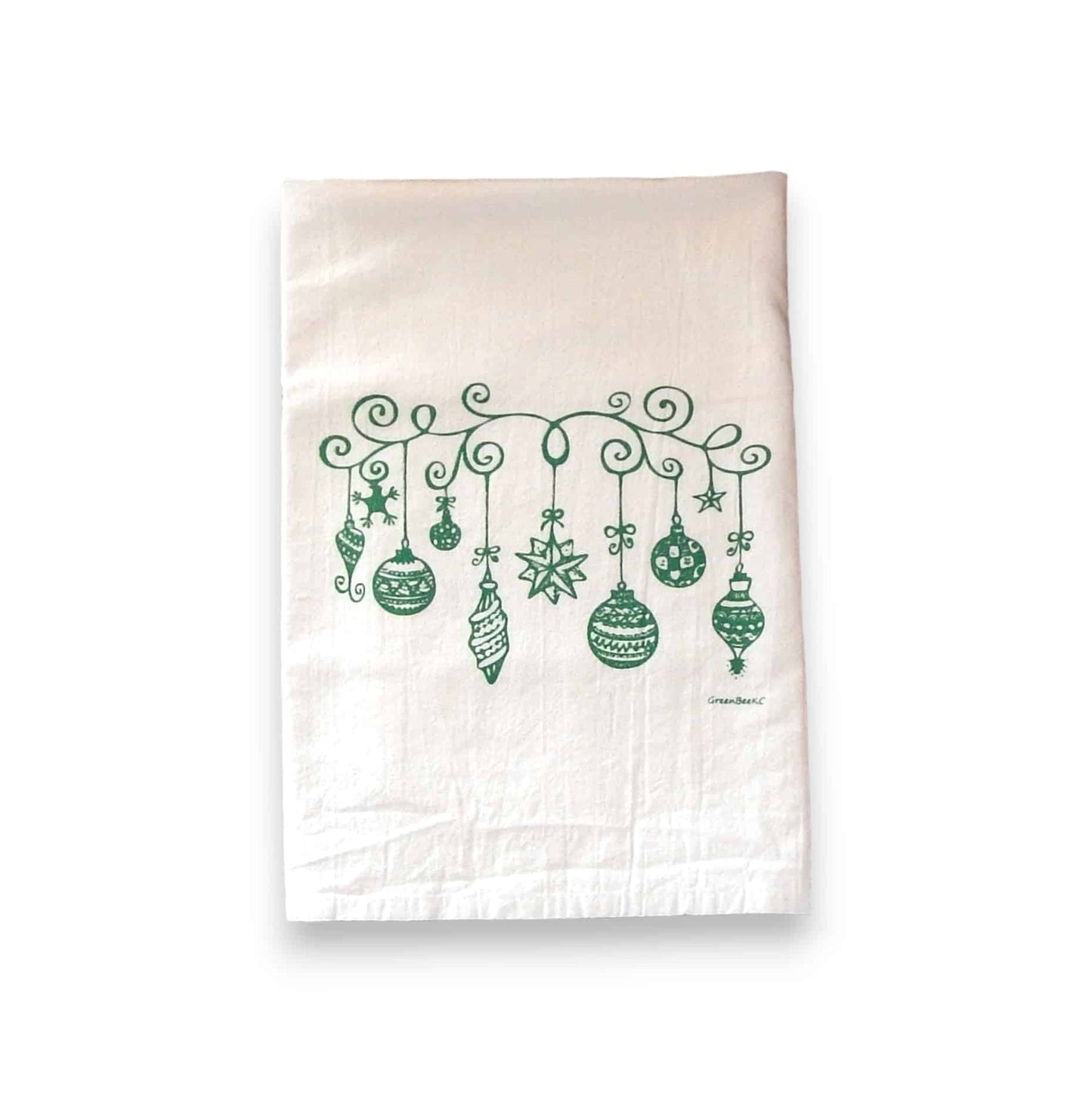 vintage ornaments kitchen tea towel