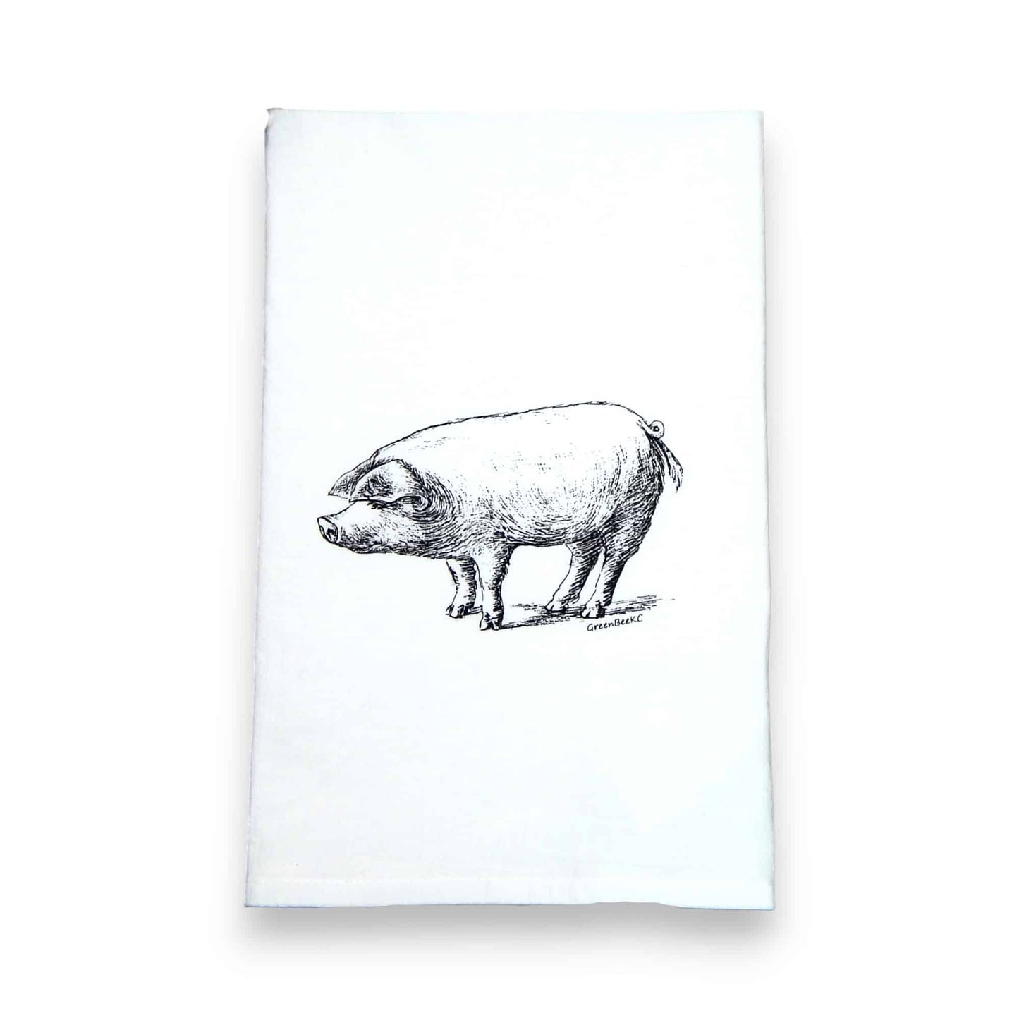 Pig kitchen tea towel