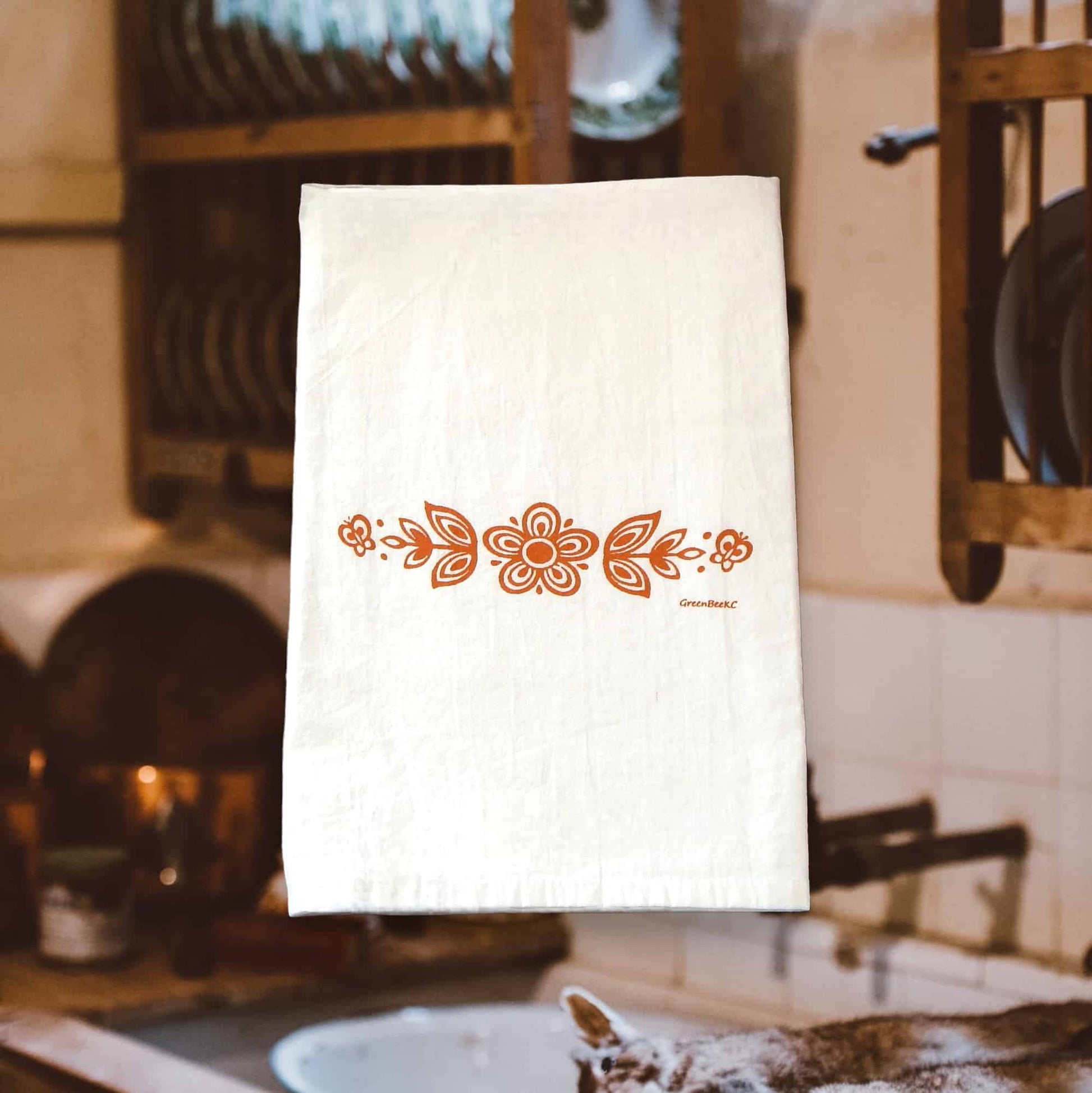 pyrex butterprint kitchen tea towel