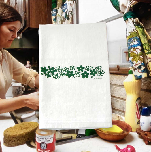 pyrex spring blossom kitchen tea towel