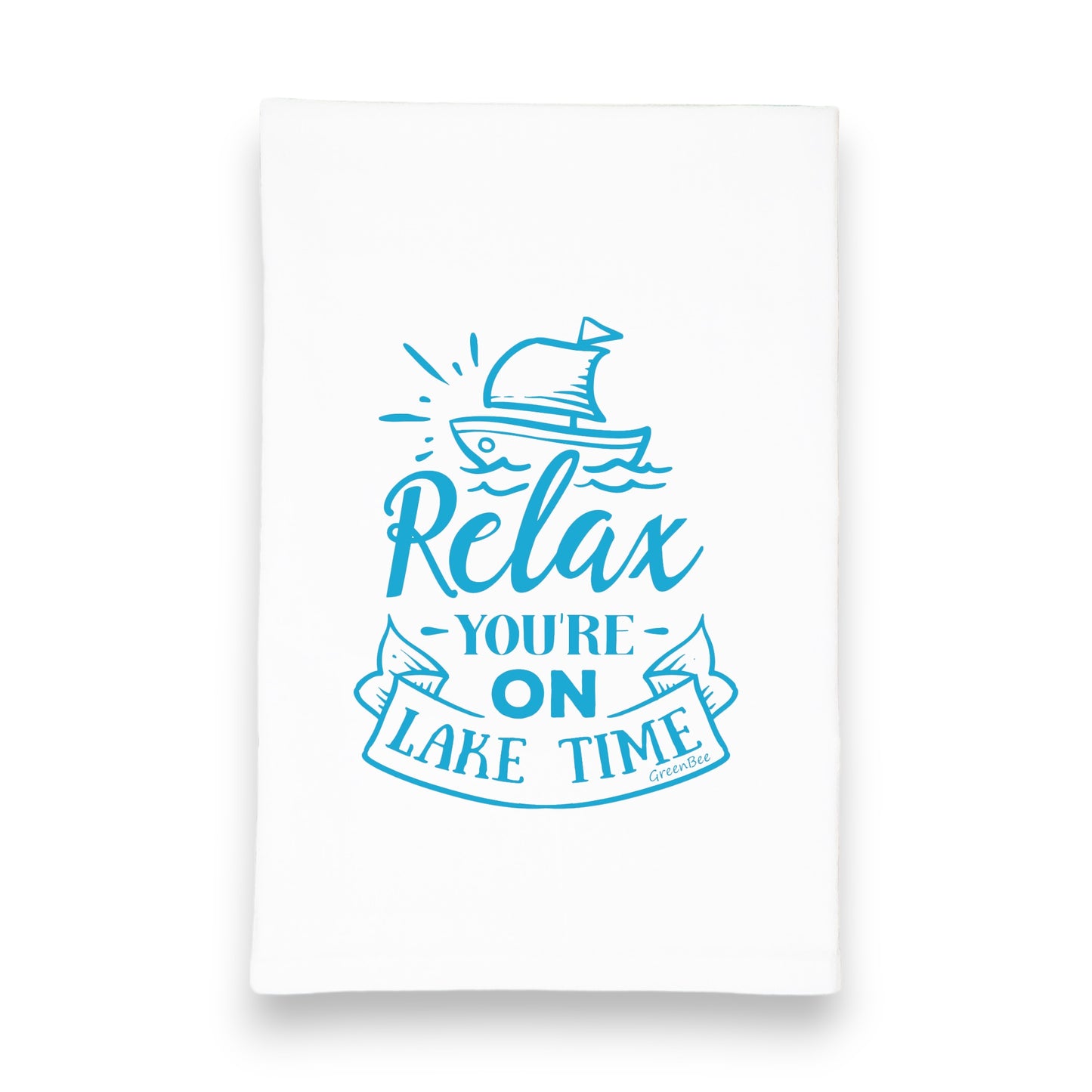 Relax You're On Lake Time Kitchen Tea Towel