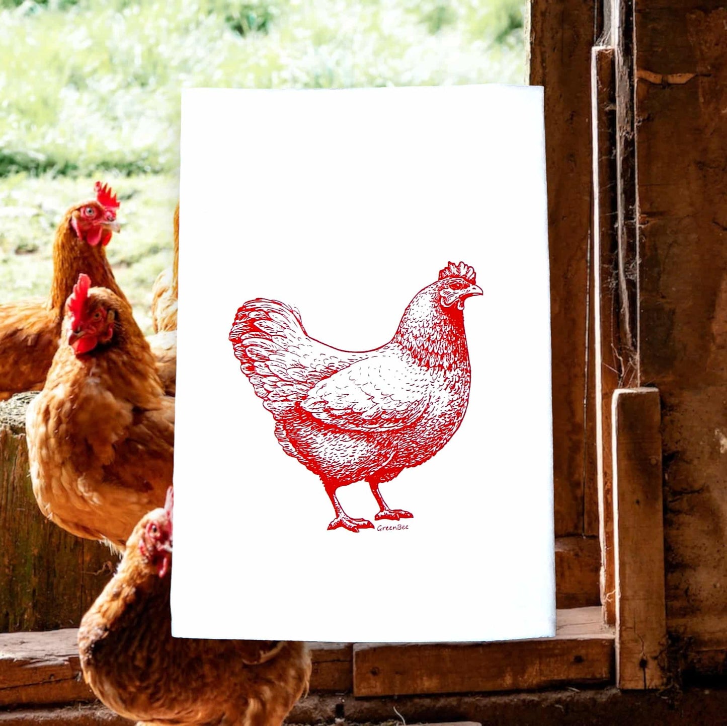 Rhode Island Red kitchen tea towel