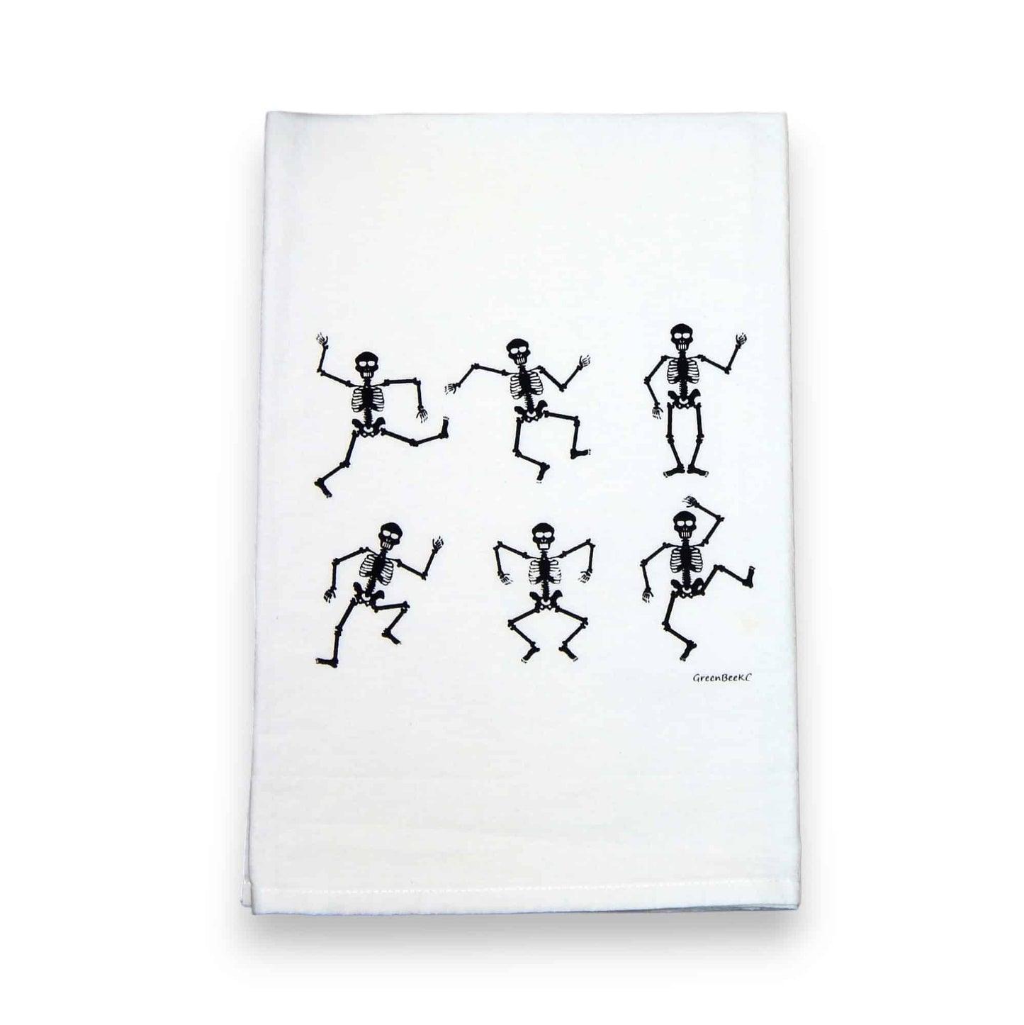 skeleton kitchen tea towel