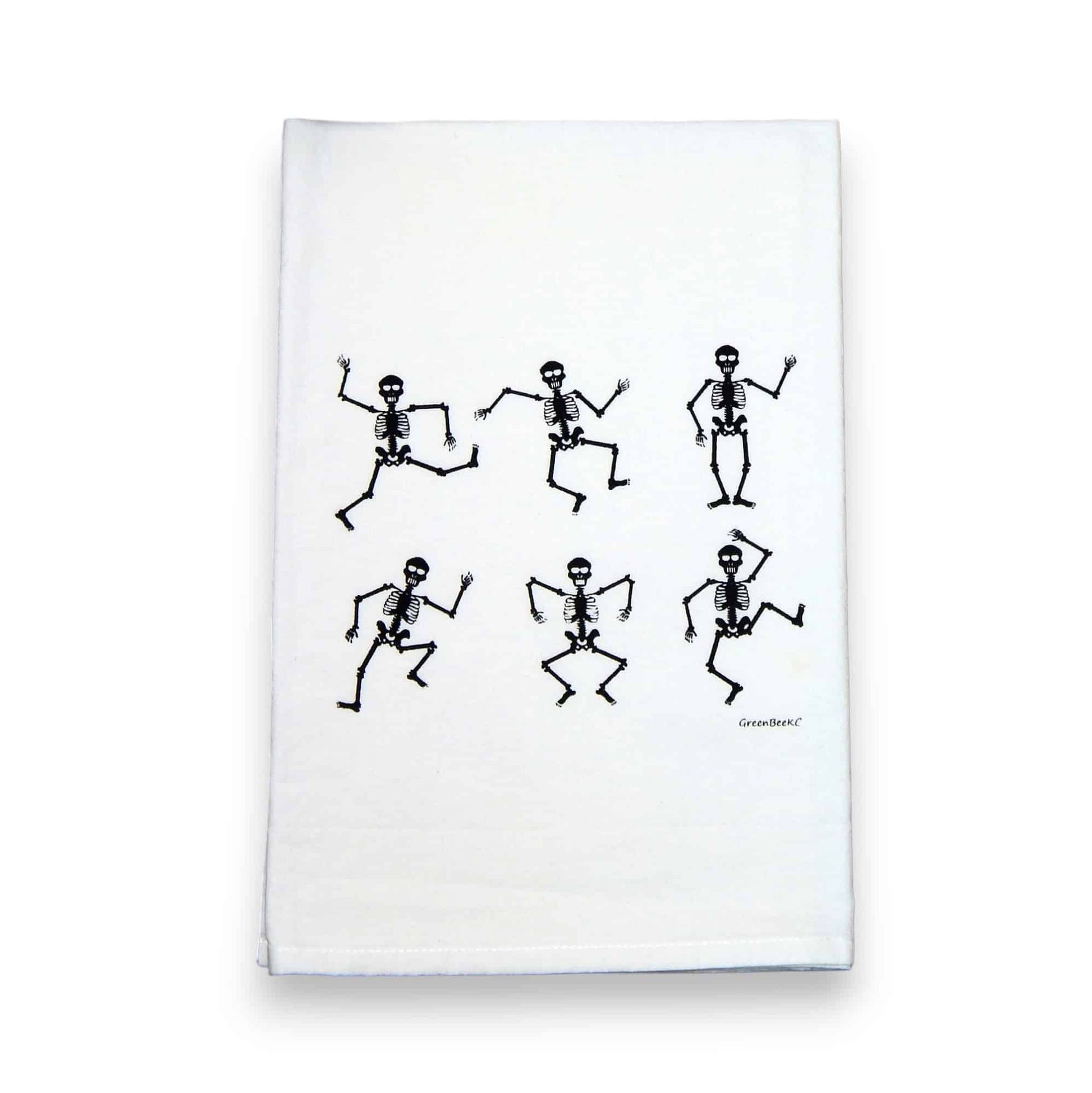 skeleton kitchen tea towel