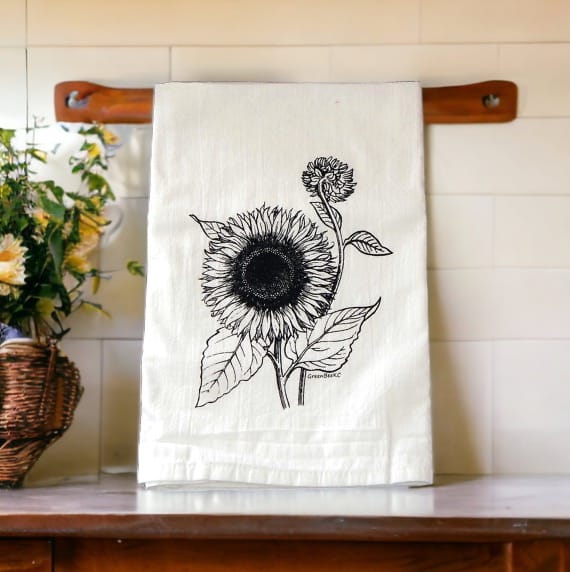 sunflower kitchen tea towel