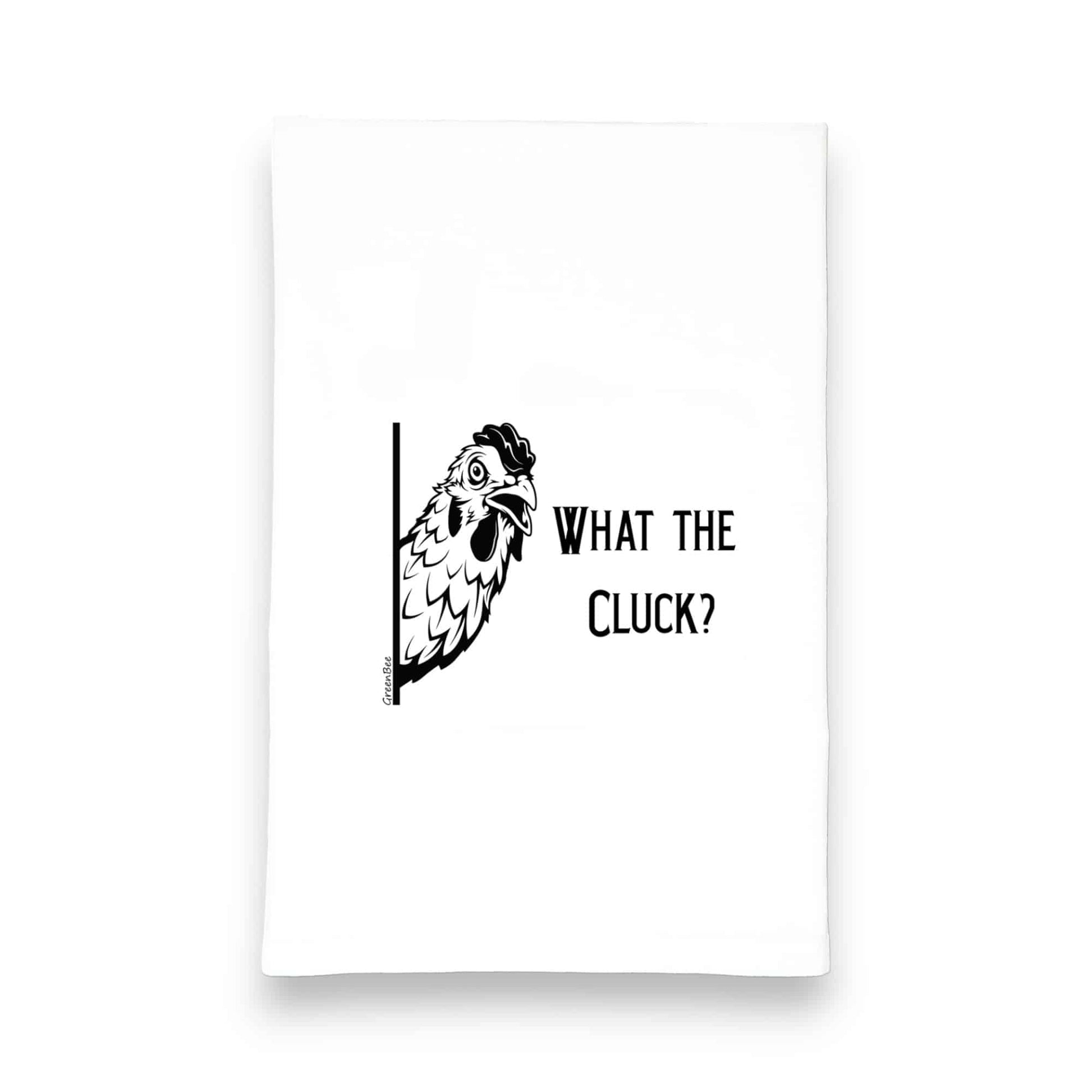 what the cluck chicken kitchen tea towel