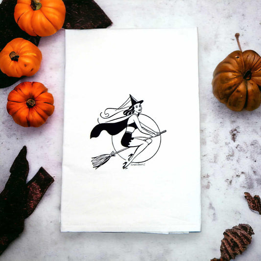 witch kitchen tea towel