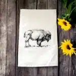 buffalo bison kitchen tea towel