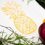 Pineapple close-up with fruit