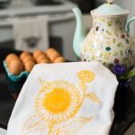 Sunflower yellow tea towel