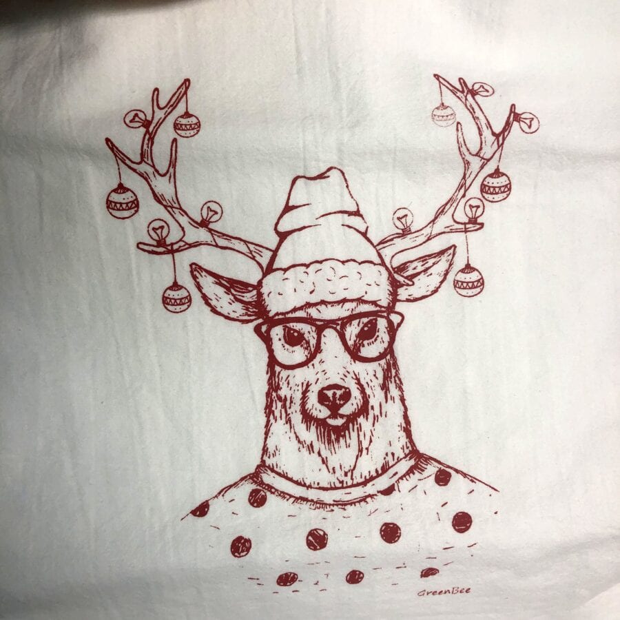 Hipster Deer Tea Towel