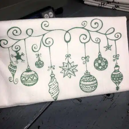 Vintage Ornaments Tea Towel