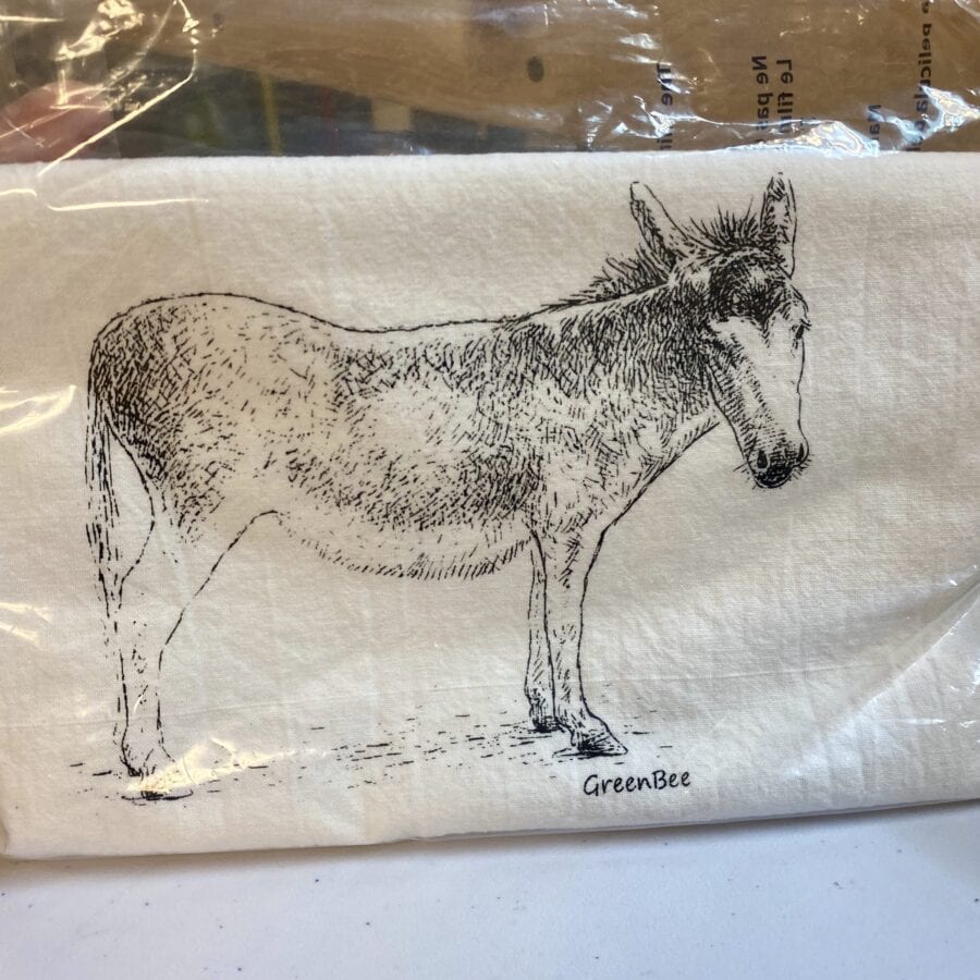 Donkey Tea Towel Seconds Sale - Black Ink