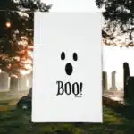 scary boo ghost kitchen tea towel