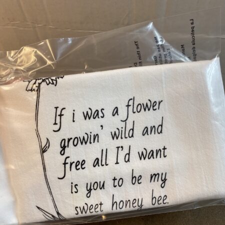 Flower Wild and Free Sweet Honey Bee Tea Towel Seconds Sale