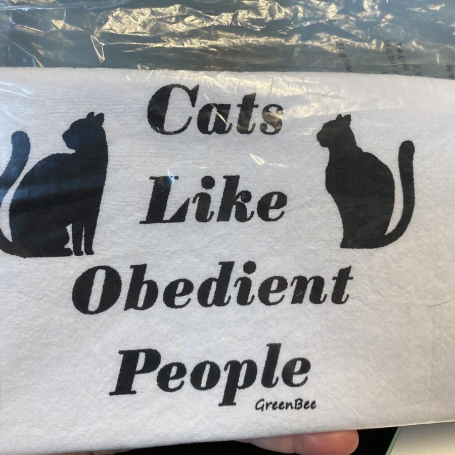 Cats Like Obedient People Tea Towel