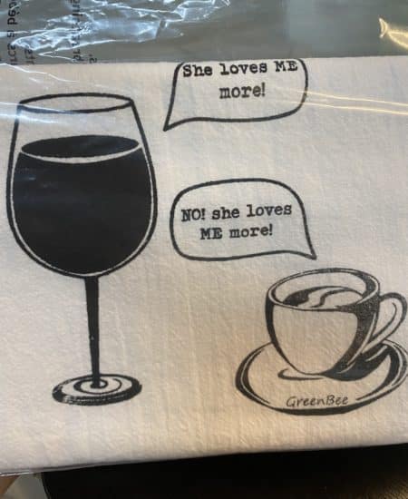 Coffee vs Wine Tea Towel