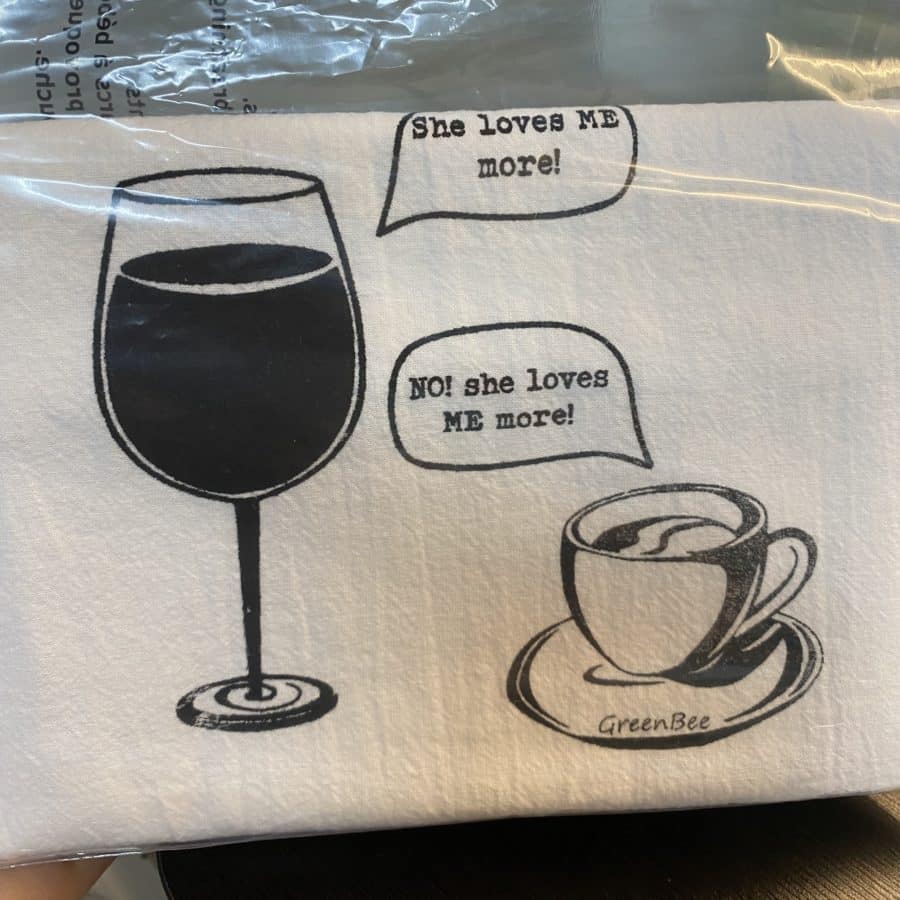 Coffee vs Wine Tea Towel