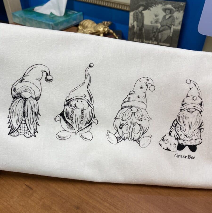 Gnomes Tea Towel