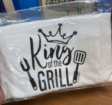 King of the grill slightly flawed kitchen tea towel