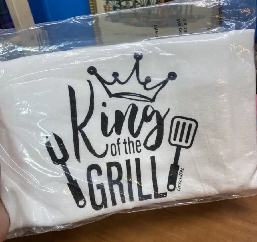 King of the grill slightly flawed kitchen tea towel