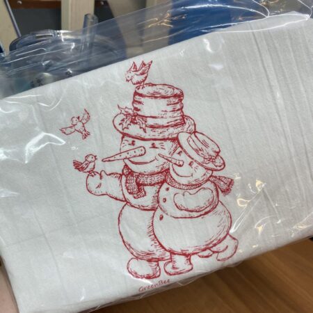 snowman slightly flawed kitchen tea towel
