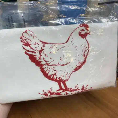chicken hen slightly flawed kitchen tea towel