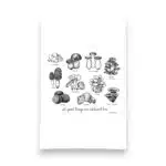 all good things are wild and free kitchen tea towel