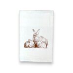 bunny rabbit family kitchen tea towel