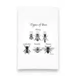 types of bee kitchen tea towel