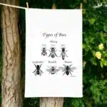 types of bee kitchen tea towel