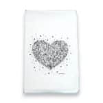valentines wedding heart kitchen tea towel