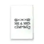 mr & mrs wedding kitchen tea towel