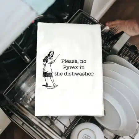 pyrex kitchen tea towel
