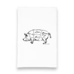Pork butcher cuts kitchen tea towel