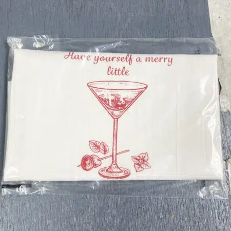 have yourself a merry little cocktail kitchen towel
