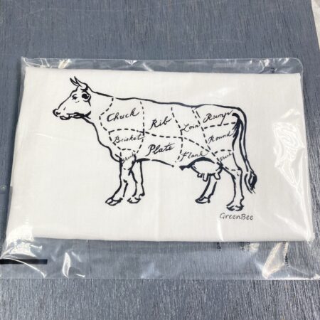 Beef butternuts diagram on a kitchen towel