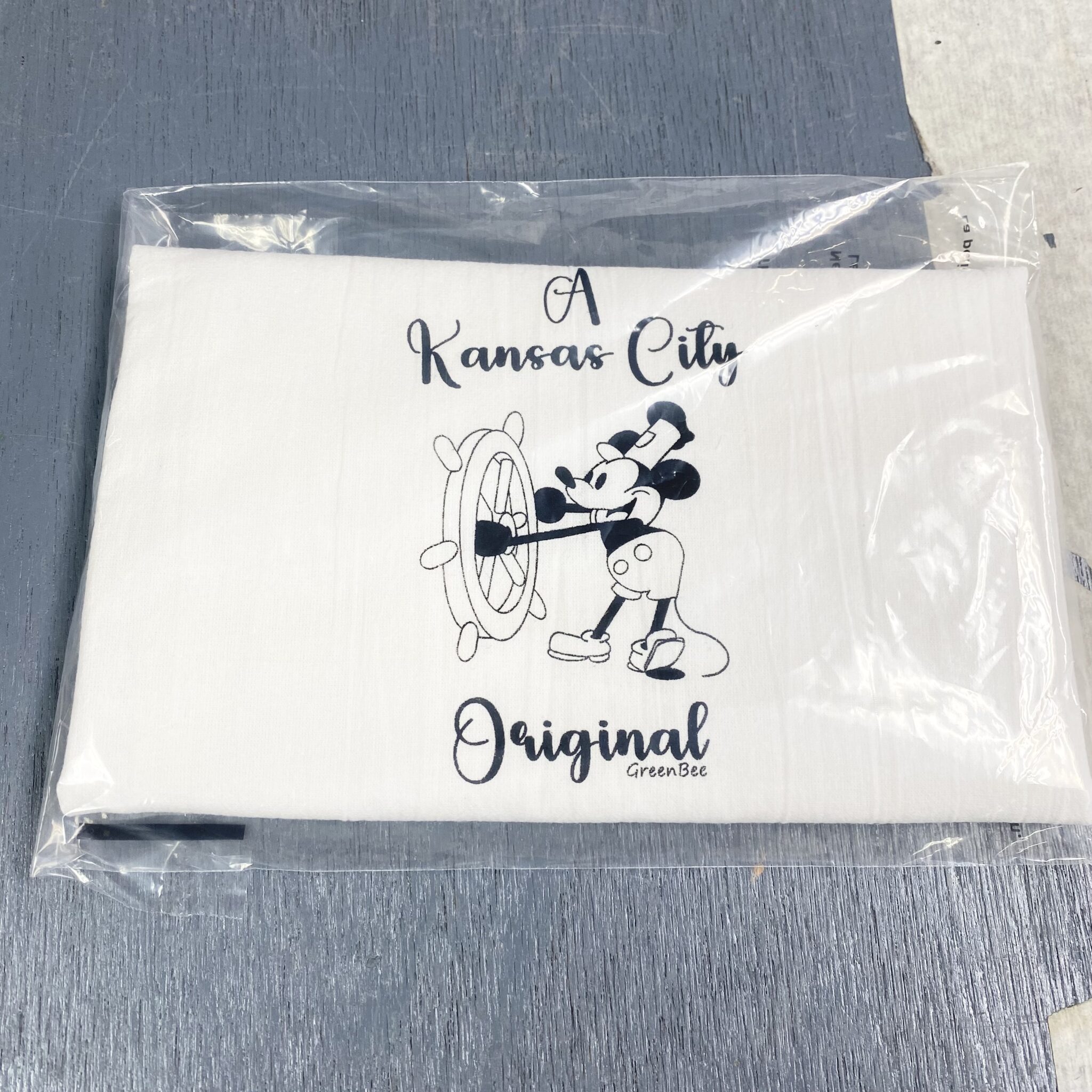 Kansas City steam boat willie Mickey Mouse kitchen towel