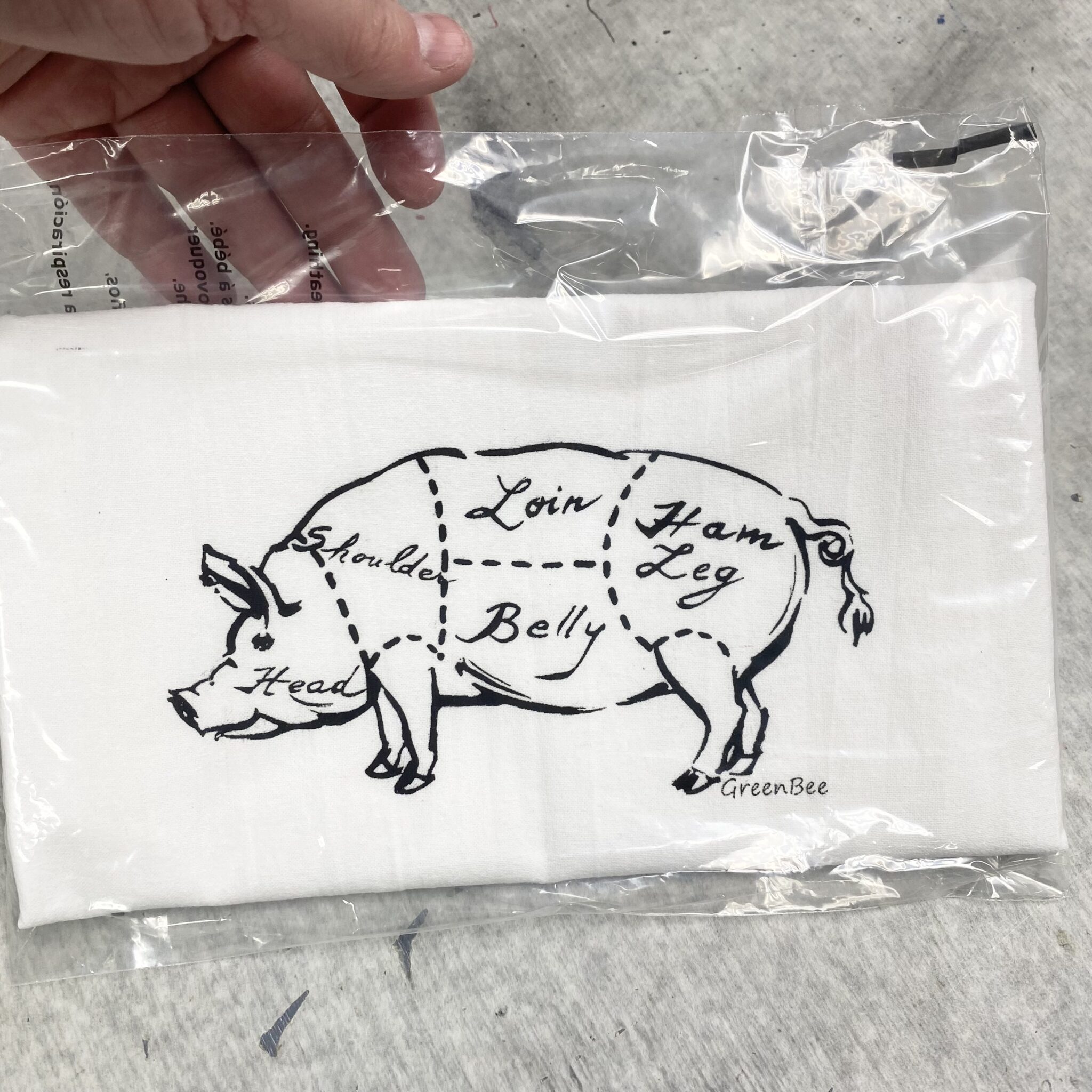 Pork Butcher Cuts Kitchen Towel