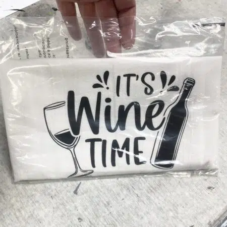 it's wine time kitchen towel